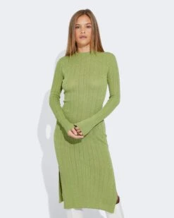 Flare Ribbestrikket Kjole