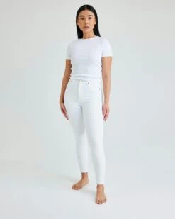 Peachy High White Ankle Jeans