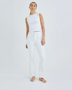 Peachy Flare White Jeans