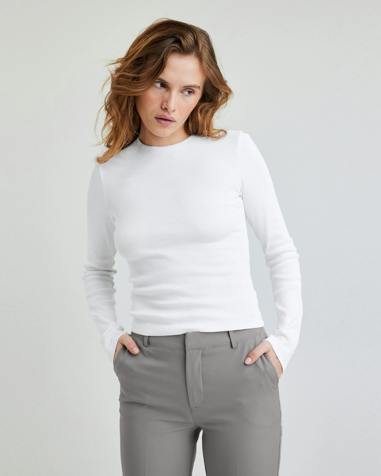 Alba Langermet Topp I Bomullsblanding